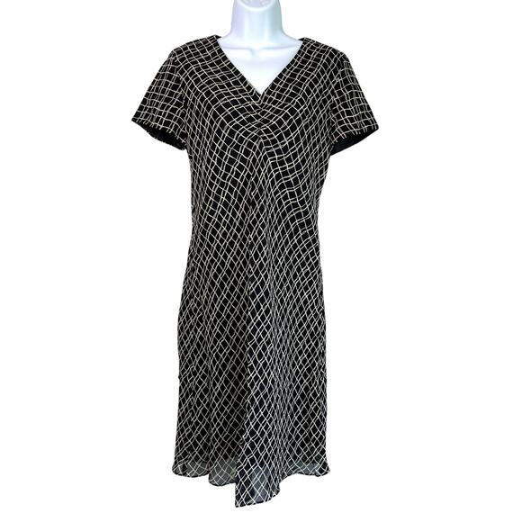 Vintage Evan-Picone Geometric Print Midi Dress Size 6 Work Teacher Church - Picture 1 of 5